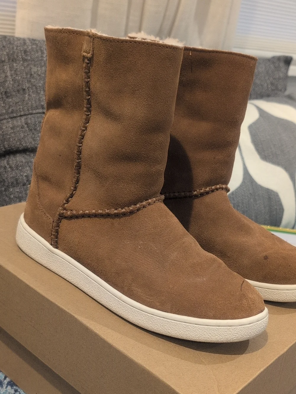 UGG Bailey Suede Mid-Calf Boot with White Sole
